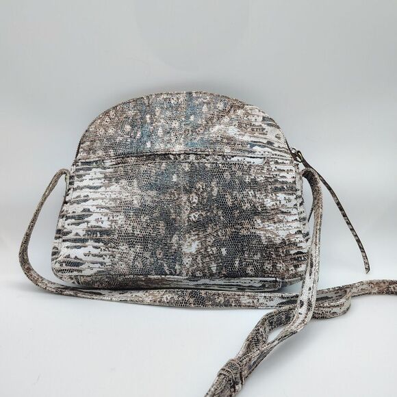 Hobo Exotic Snake Leather Crossbody Adjustable Boho Reptile Original Neutral - Picture 5 of 11